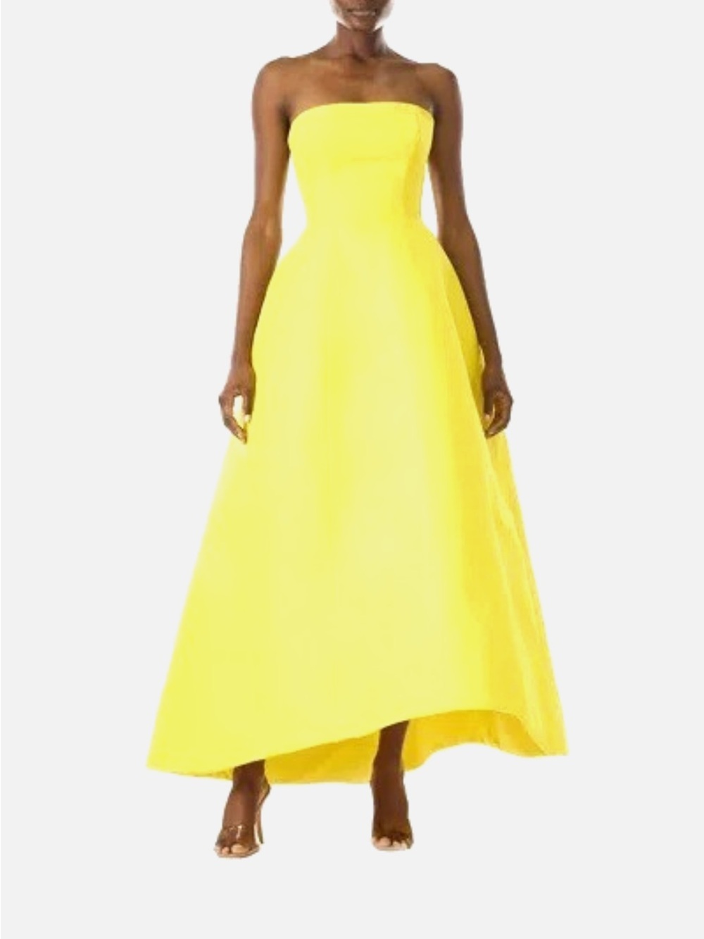 Monique Lhuillier Strapless Yellow Ball Gown